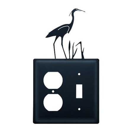 VILLAGE WROUGHT IRON Village Wrought Iron EOS-133 Heron Outlet and Switch Cover - Black EOS-133